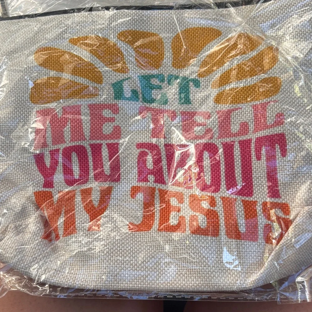 Colorful Canvas Tote Bag Jesus